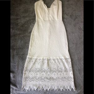 Strapless white dress